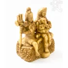 Shiva család, csont színű, rezin szobor - 10 cm