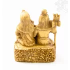 Shiva család, csont színű, rezin szobor - 10 cm