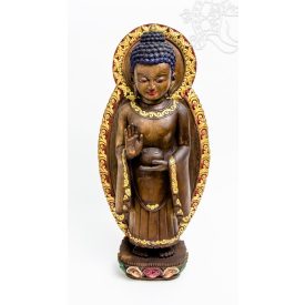 Álló Buddha különleges fa faragott szobor - 64 cm