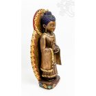 Álló Buddha különleges fa faragott szobor - 64 cm
