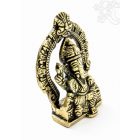Ganesha trónon réz szobor - 8 cm