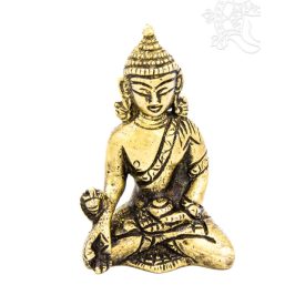 Gyógyító Buddha réz szobor, alj nélkül - antik - 8 cm