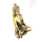Gyógyító Buddha réz szobor, alj nélkül - antik - 8 cm