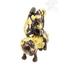 Durga istennő réz szobor, arany-bronz - 10 cm