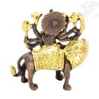 Durga istennő réz szobor, arany-bronz - 10 cm