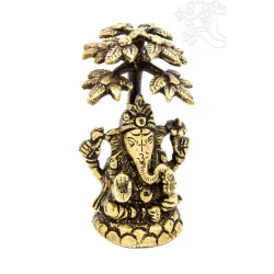 Ganesha Bódhi fa alatt réz szobor - 10 cm