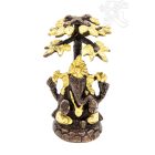 Ganesha Bódhi fa alatt réz szobor, arany-bronz - 10 cm