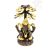 Ganesha Bódhi fa alatt réz szobor, arany-bronz - 10 cm