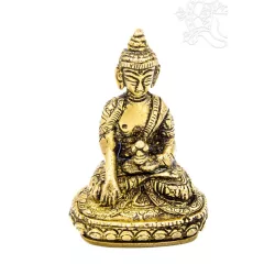 Shakyamuni Buddha réz szobor - antik - 9,5 cm