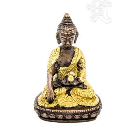 Shakyamuni Buddha réz szobor, arany-bronz - 9,5 cm