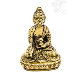 Gyógyító Buddha réz szobor - antik  - 9,5 cm