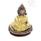 Áldó Buddha réz szobor, arany-bronz - 9,5 cm