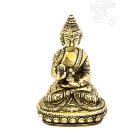Áldó Buddha réz szobor - matt sárga - 9,5 cm