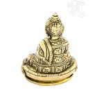 Áldó Buddha réz szobor - matt sárga - 9,5 cm