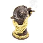 Álló Ganesha réz szobor, arany-bronz - 13 cm