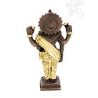 Álló Laxmi (Lakshmi) réz szobor, arany-bronz - 15 cm