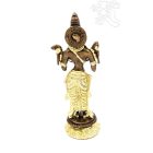 Álló Laxmi (Lakshmi) réz szobor, arany-bronz - 27 cm