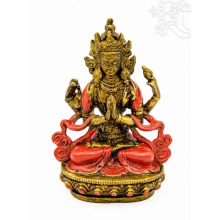 Csenrézi színes rezin szobor  - 15 cm 
