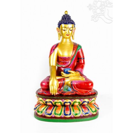 Shakyamuni Buddha agyag szobor, hatalmas méretű különlegesség - 65 cm