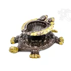 Teknős réz mécsestartó (olajmécseshez), arany-bronz - 15 cm