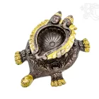 Teknős réz mécsestartó (olajmécseshez), arany-bronz - 15 cm