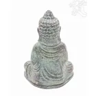 Imádkozó Buddha zöld rezin szobor - 15 cm