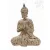 Imádkozó Buddha barna rezin szobor - 20 cm