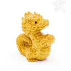 Sárkány kicsi csont színű rezin szobor - 5 cm