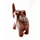 Festett mintás fa elefánt, nagy - 13 cm