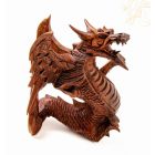 Sárkány fa faragott szobor - 14 cm