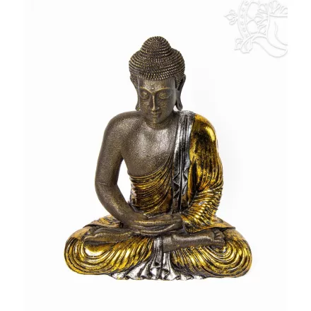 Amitabha Buddha színes rezin szobor, hatalmas - 60 cm