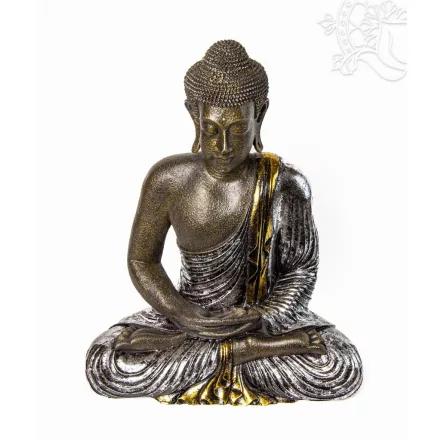 Amitabha Buddha színes rezin szobor, hatalmas - 60 cm