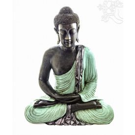Amitabha Buddha színes rezin szobor, hatalmas - 60 cm