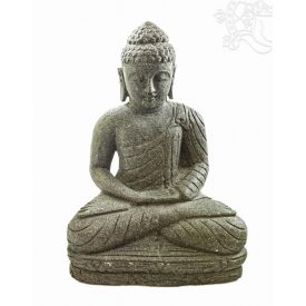   Amitabha Buddha valódi kő sziklából faragott szobor - 52 cm