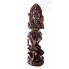 Ganesha kígyóval álló fa szobor, nagyméretű - 85 cm