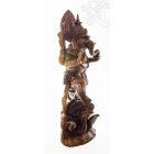 Ganesha kígyóval álló fa szobor, nagyméretű - 85 cm