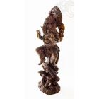 Ganesha kígyóval álló fa szobor, nagyméretű - 85 cm