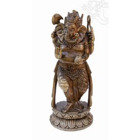 Ganesha álló fa szobor, hatalmas - 80 cm