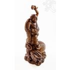 Álló nevető Buddha fa faragott szobor, különleges - 50 cm
