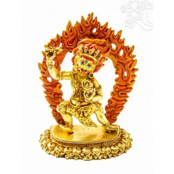 Vajrapani (Vadzsrapani) aranyozott szobor - 12 cm