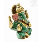 Ganesha réz szobor kővel berakott - prémium minőségű - 11 cm