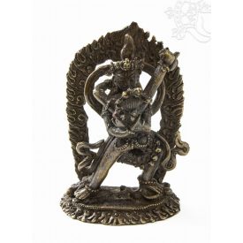   Vajradhara a párjával réz szobor antikolt, prémium minőség - 11 cm