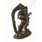 Vajradhara a párjával réz szobor antikolt, prémium minőség - 11 cm