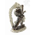 Vajradhara a párjával réz szobor ezüst-antikolt, prémium minőség - 11 cm