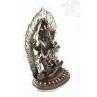 Álló Mahakala réz szobor, ezüst-antikolt, prémium minőség - 13,5 cm