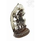 Mahakala réz szobor, ezüst-antikolt, prémium minőség - 13,5 cm