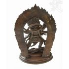 Mahakala réz szobor, ezüst-antikolt, prémium minőség - 13,5 cm