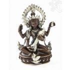 Sarasvati réz szobor, ezüst-antikolt, prémium minőség- 12,5 cm