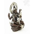 Sarasvati réz szobor, ezüst-antikolt, prémium minőség- 12,5 cm