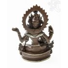 Sarasvati réz szobor, ezüst-antikolt, prémium minőség- 12,5 cm